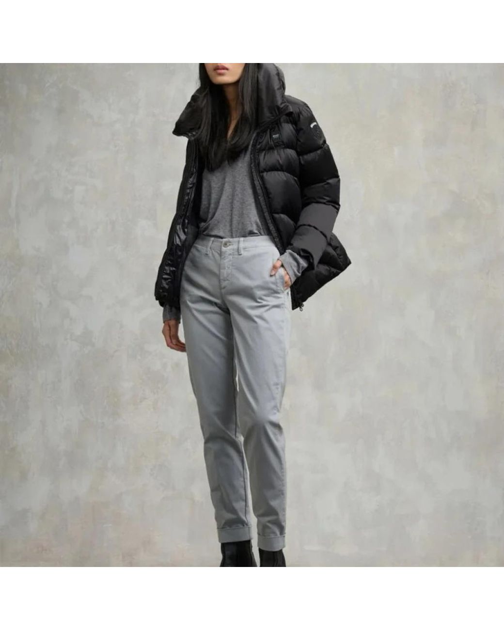 Down Jackets Blauer de color Black