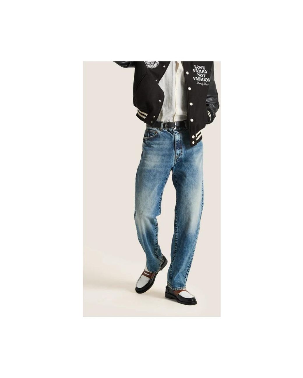 FAMILY FIRST Blue Straight Jeans for men