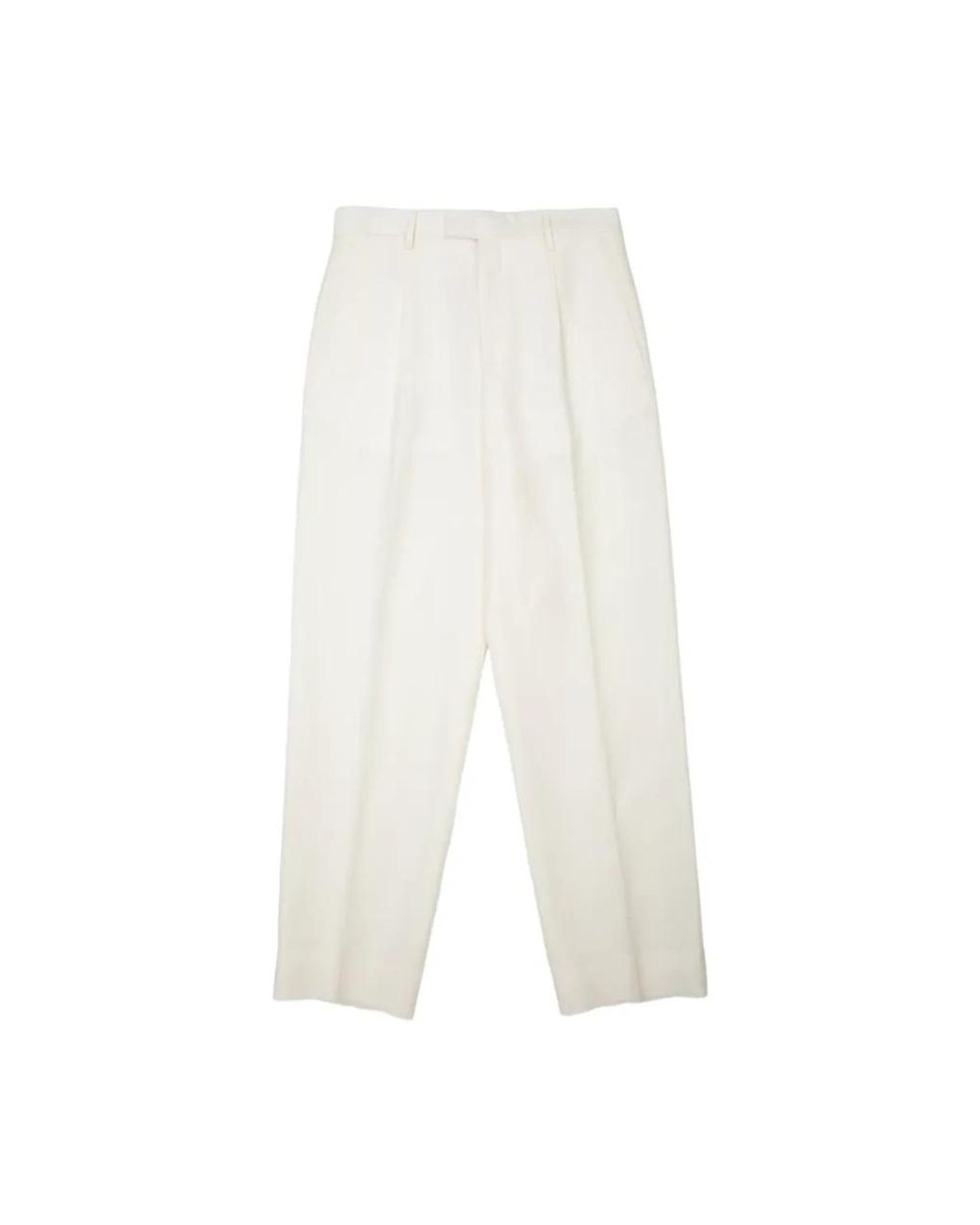 BRIGLIA White Wide Trousers for men
