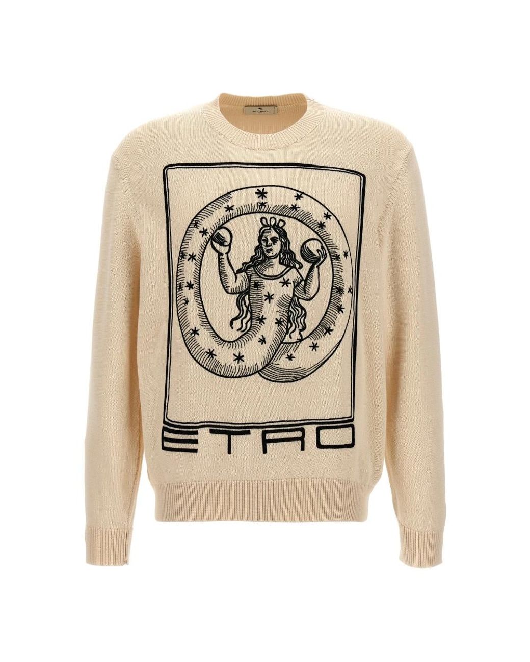 Etro Natural Round-Neck Knitwear for men