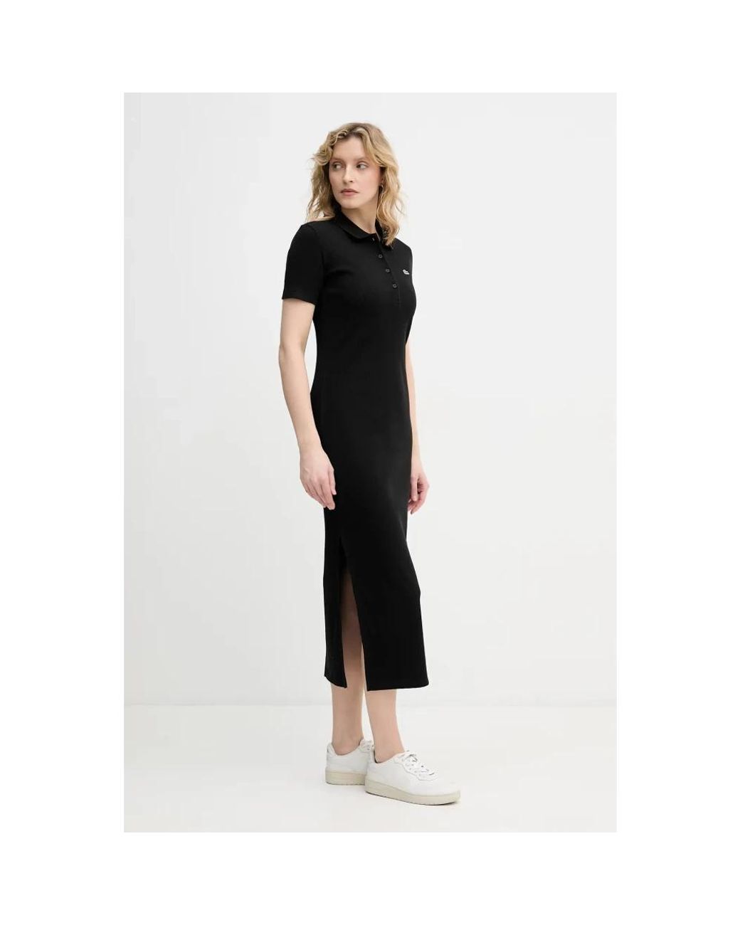 Midi Dresses Lacoste de color Black