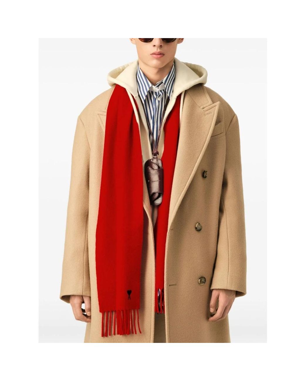 AMI Red Winter Scarves for men