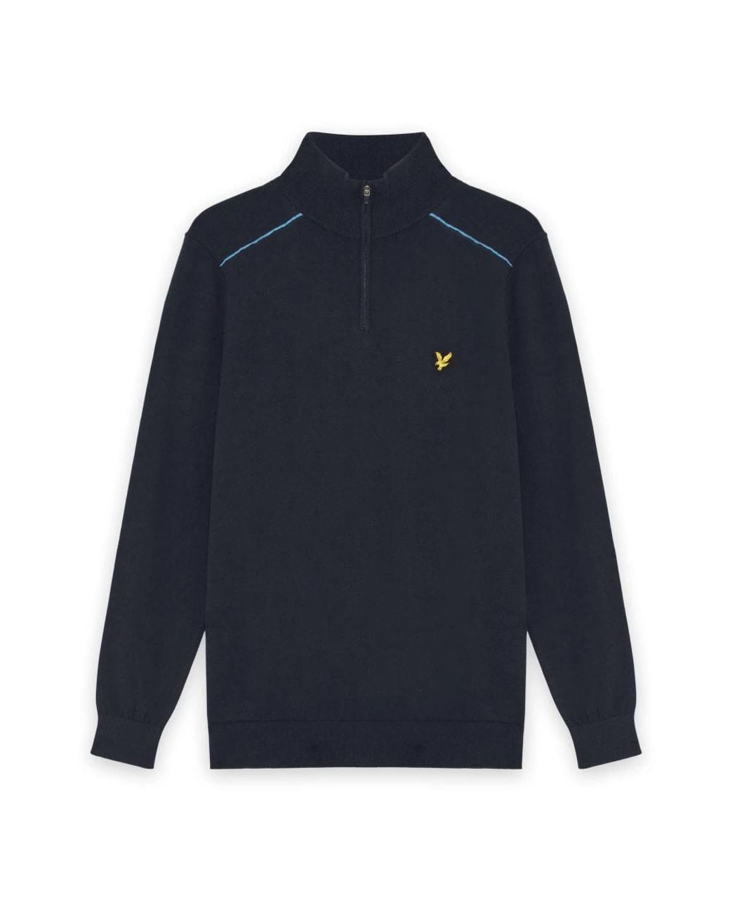 Lyle & Scott Truien & Vesten ,Blauw ,Wol Golf 1/4 Zip Jumper in het Blue voor heren