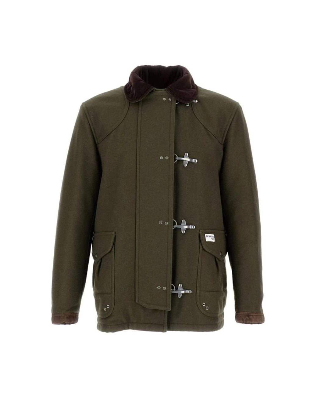 Fay Green Single-Breasted Coats for men