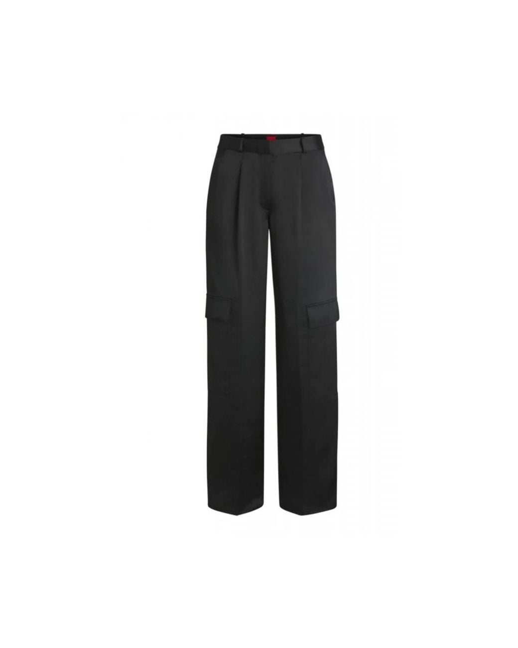 HUGO Black Straight Trousers for men