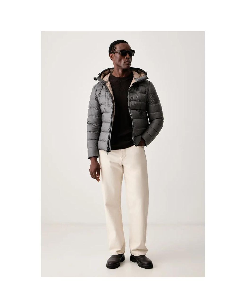 Down Jackets Blauer de hombre de color Black
