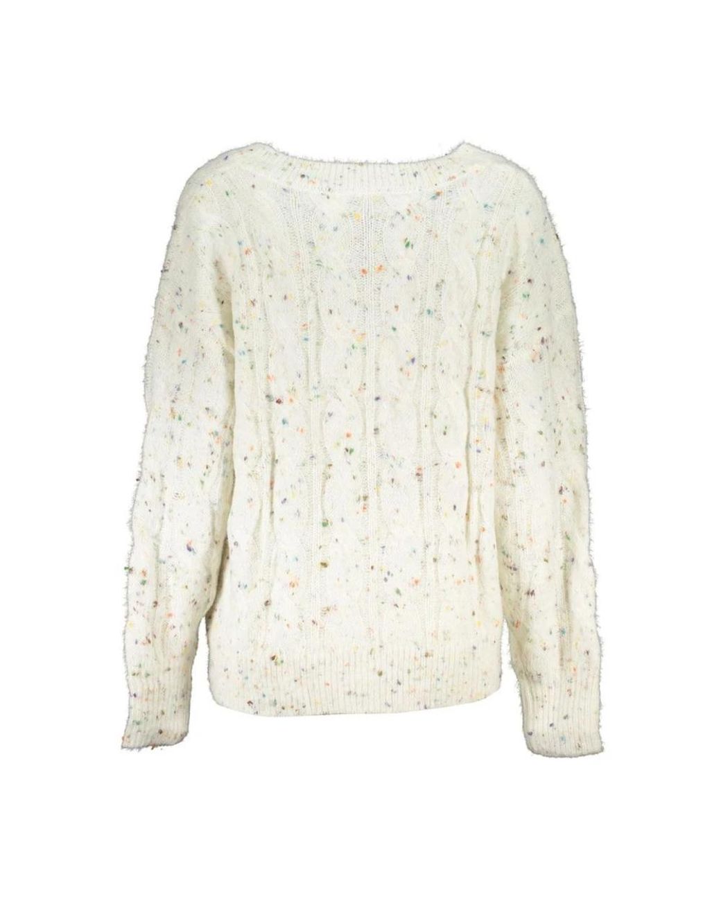Desigual White V-Neck Knitwear