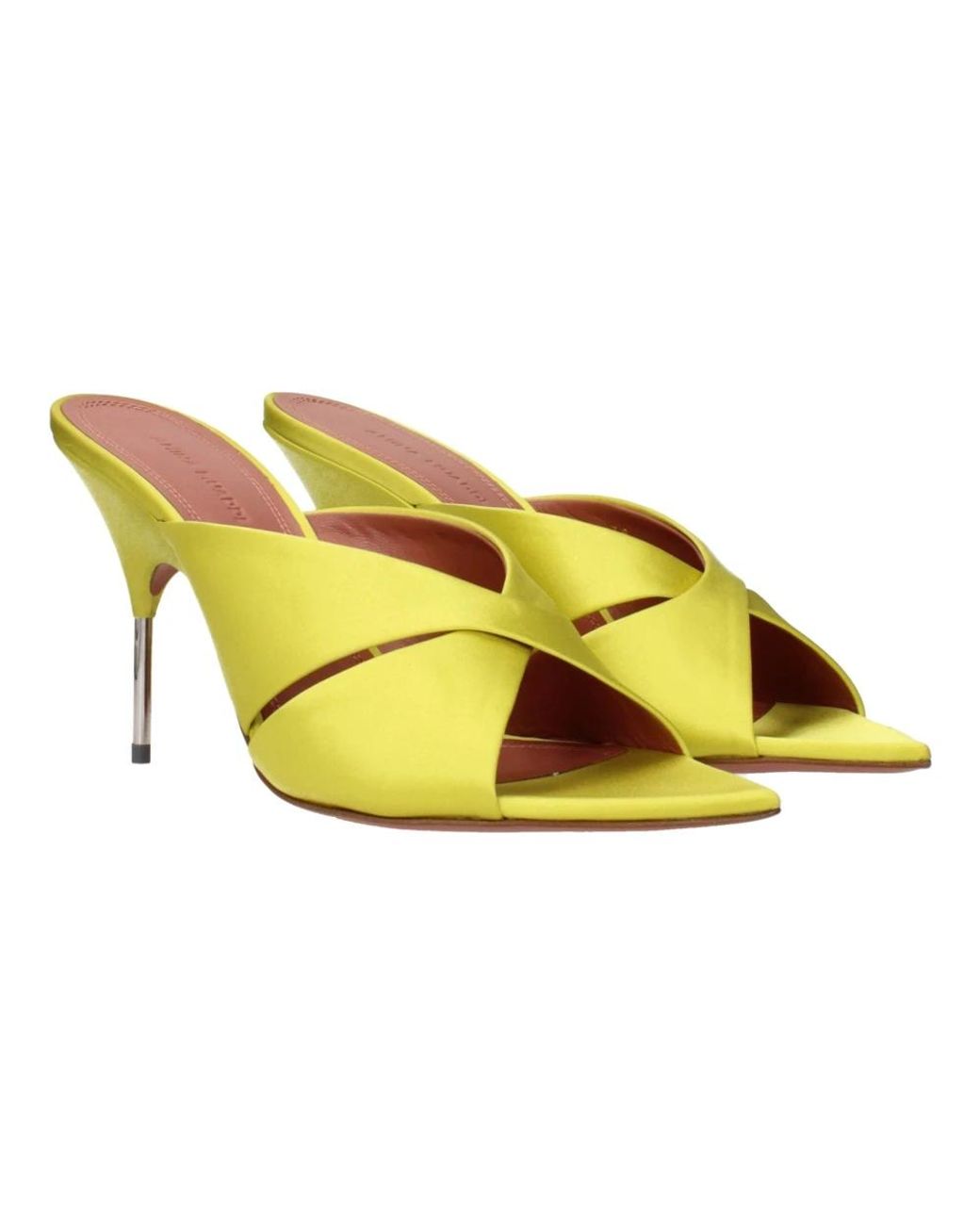 AMINA MUADDI Yellow Heeled Mules