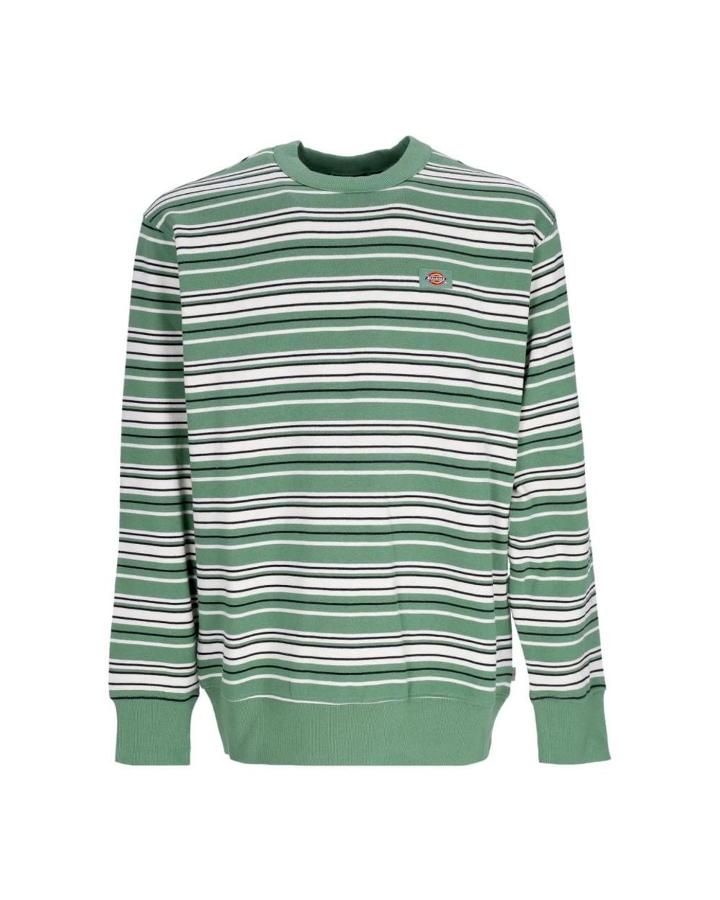 Dickies Green Westover Crewneck Sweatshirt Stripes Sweatshirt for men