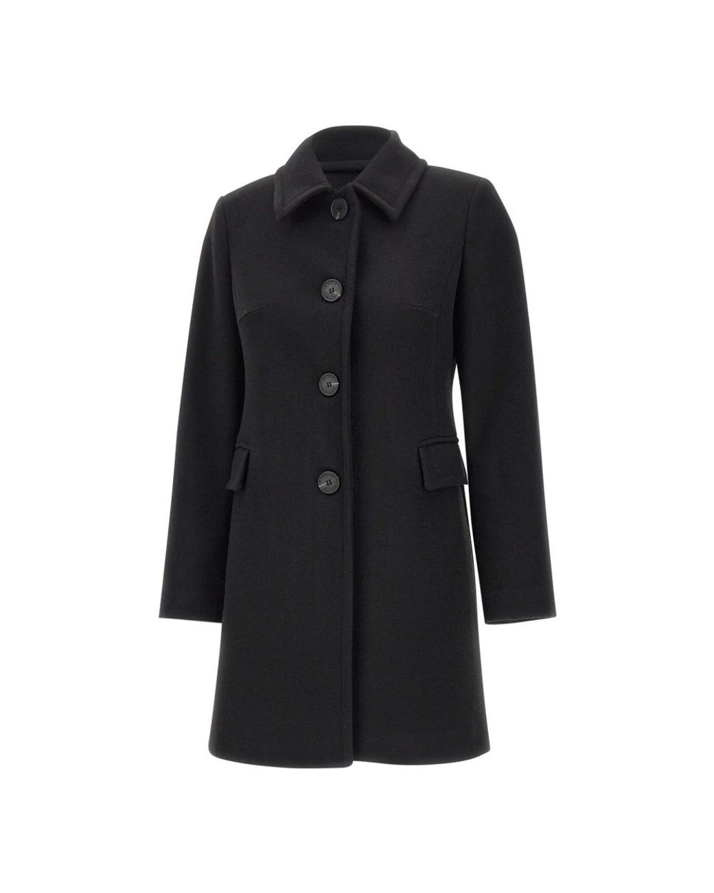 Kaos Black Single-Breasted Coats