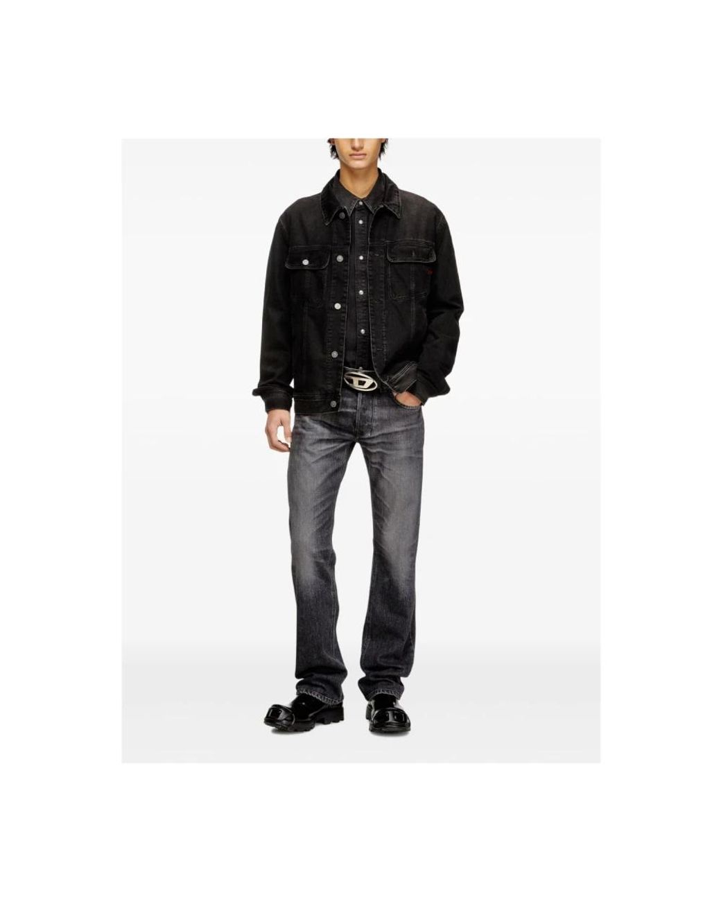 DIESEL Gray Straight Fit Jeans for men