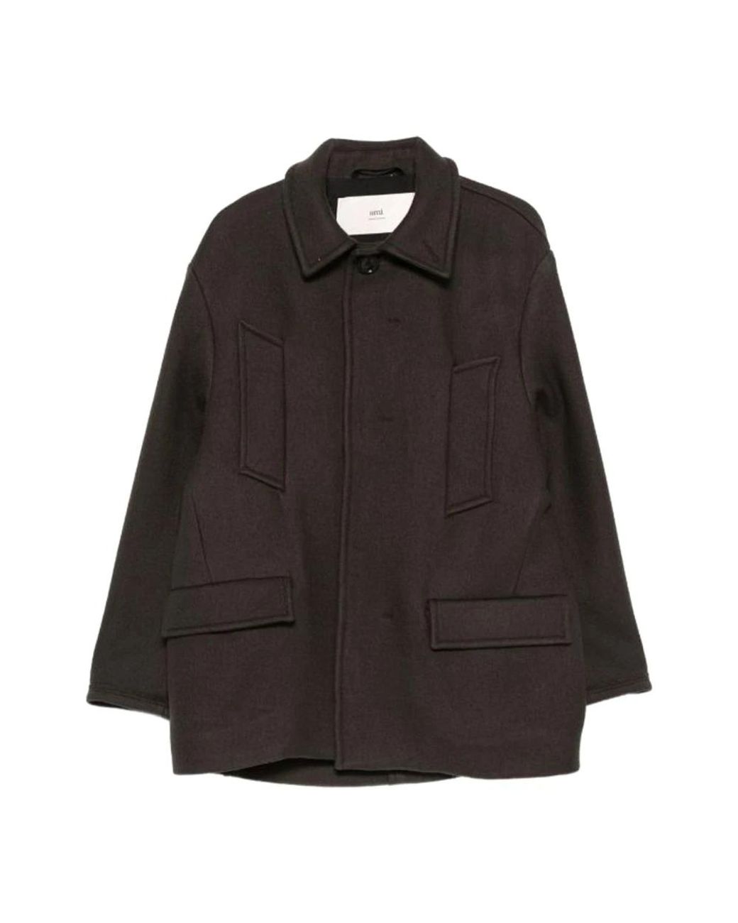 Single-Breasted Coats AMI pour homme en coloris Black