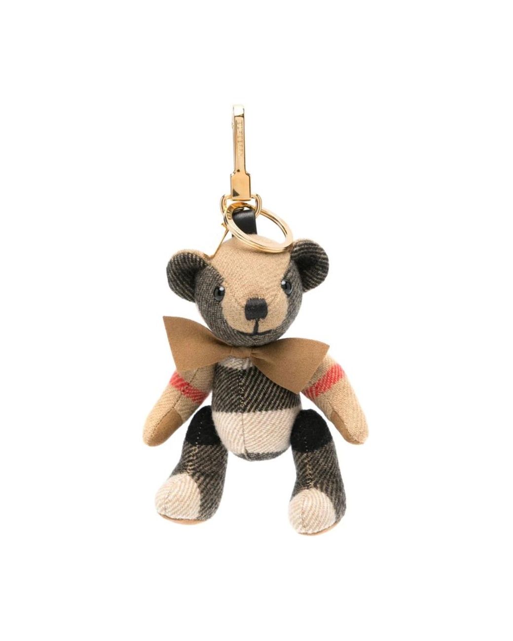 Burberry Metallic Thomas Check Bear Keyring
