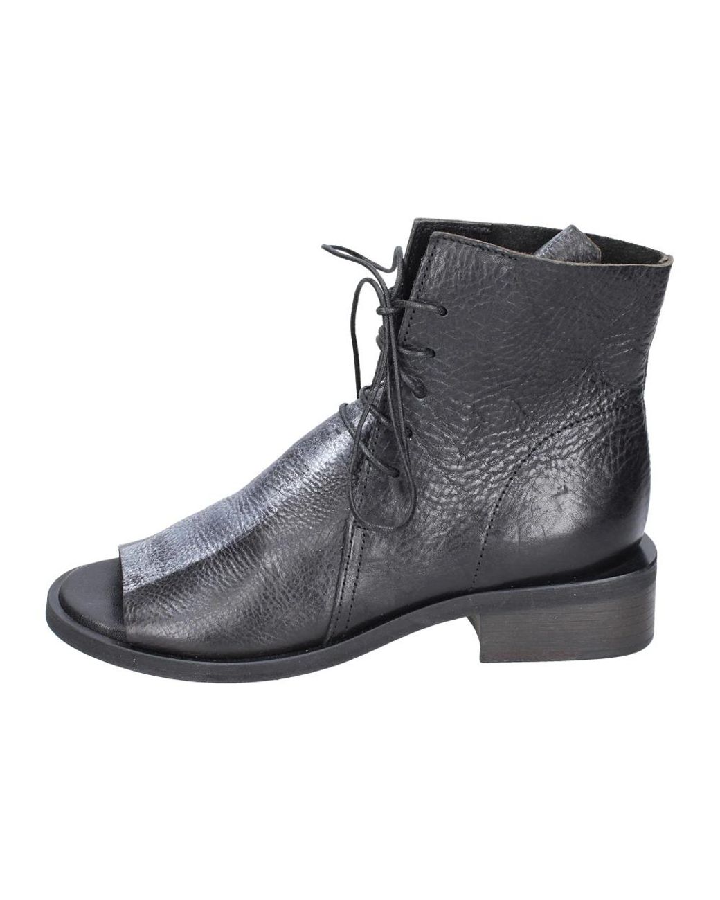 Moma Gray Lace-Up Boots