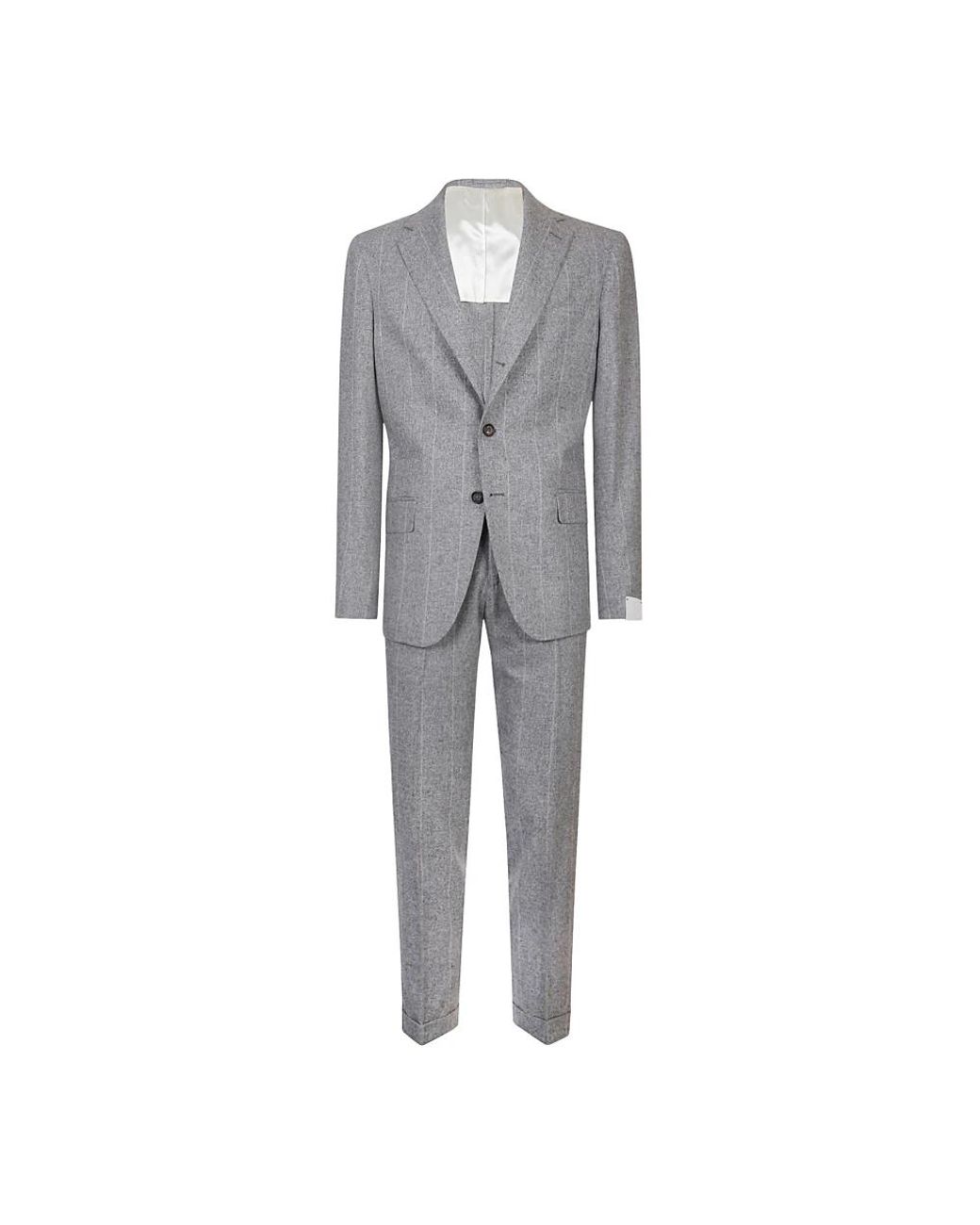 Eleventy Gray Single Breasted Suits for men