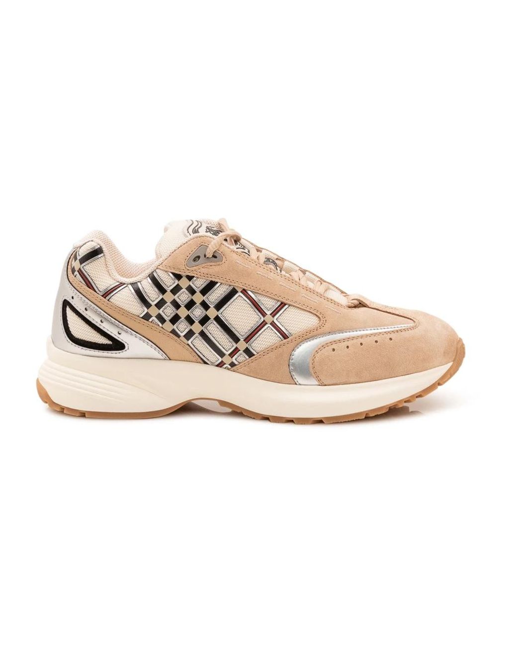Burberry Pink Checks Runner Sneakers for men