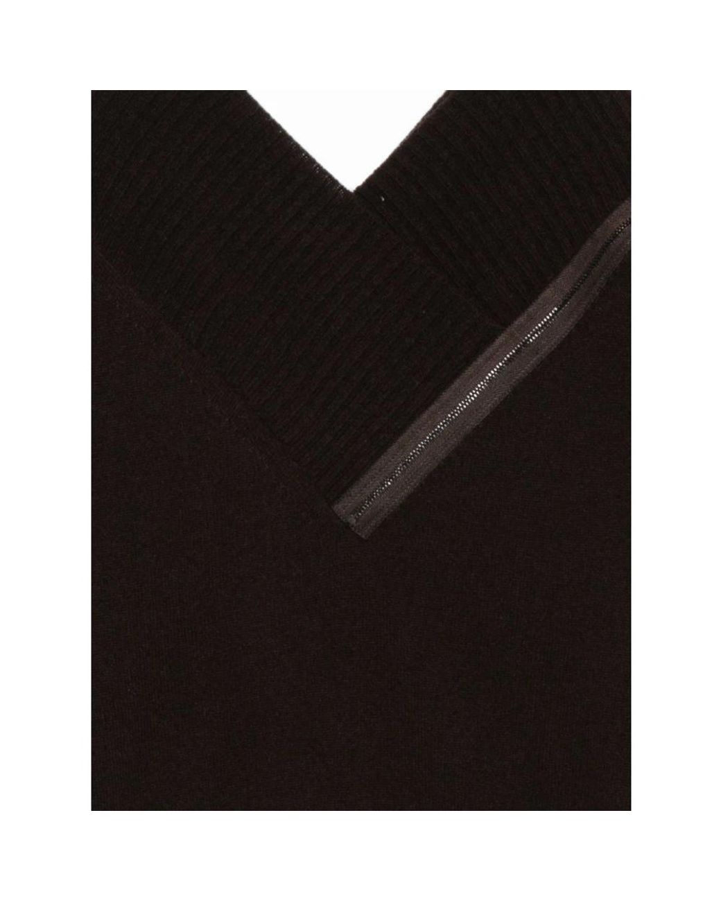 D.exterior Black V-Neck Knitwear