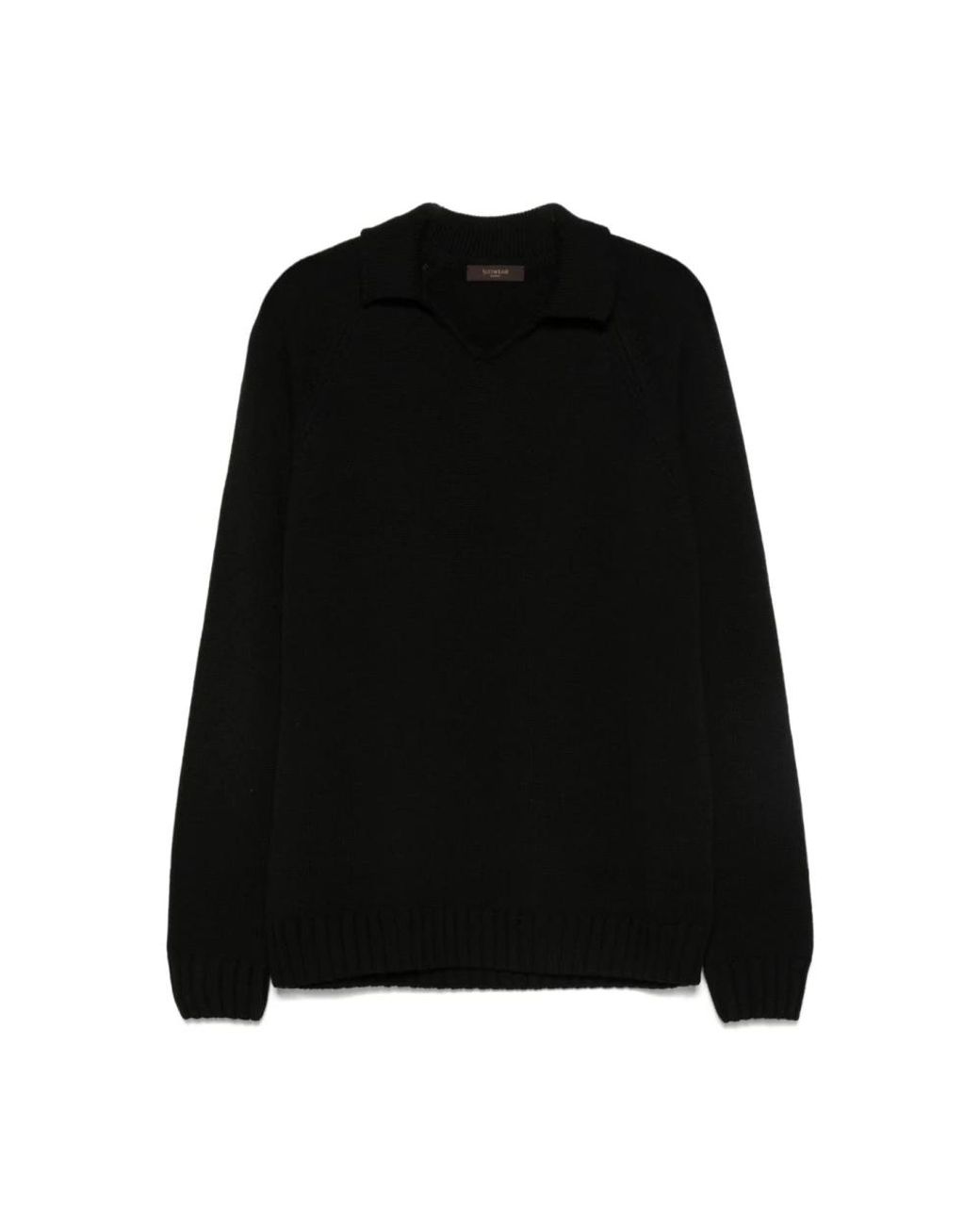 Zanone Black V-Neck Knitwear for men