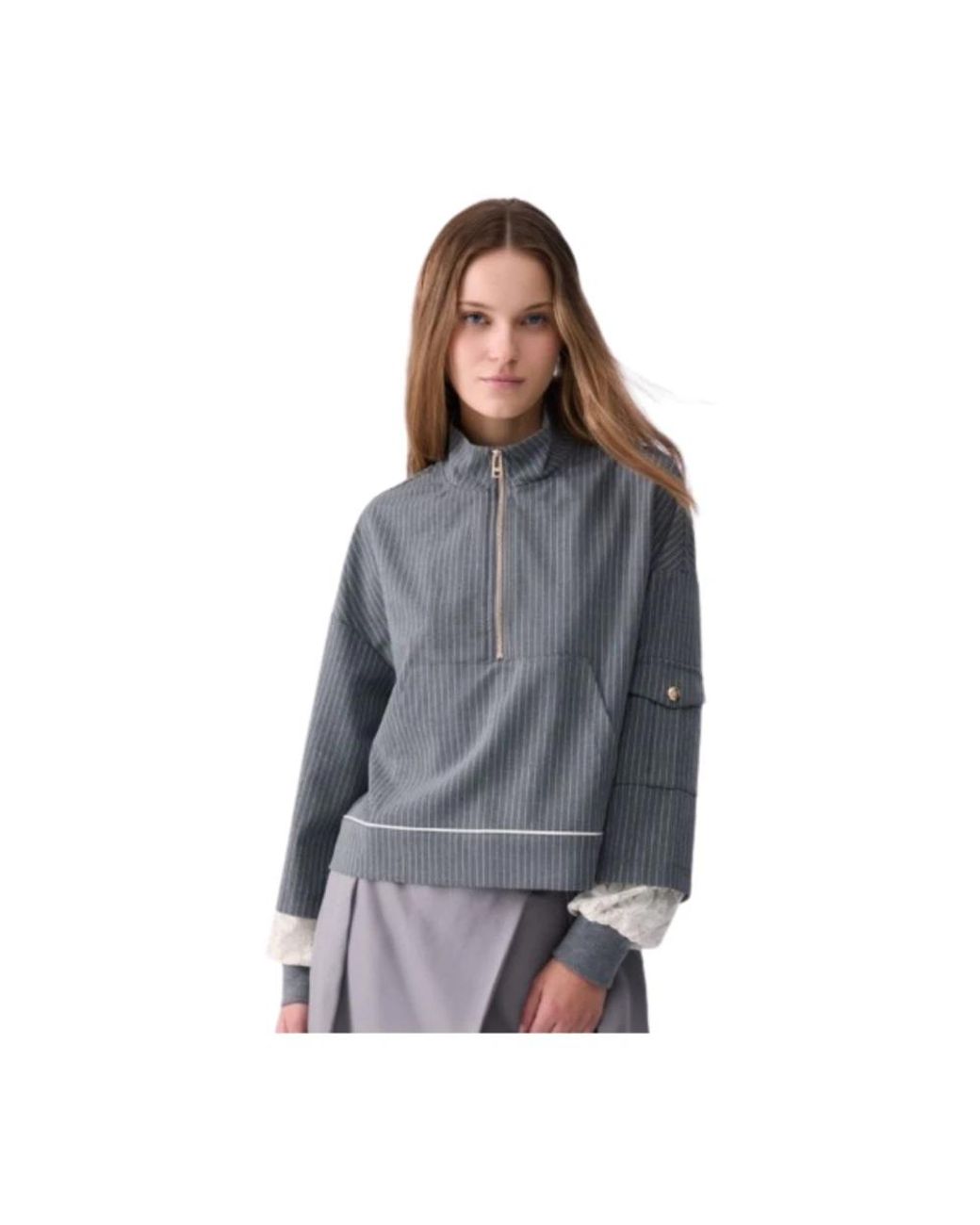 Liu Jo Gray Zip-Throughs