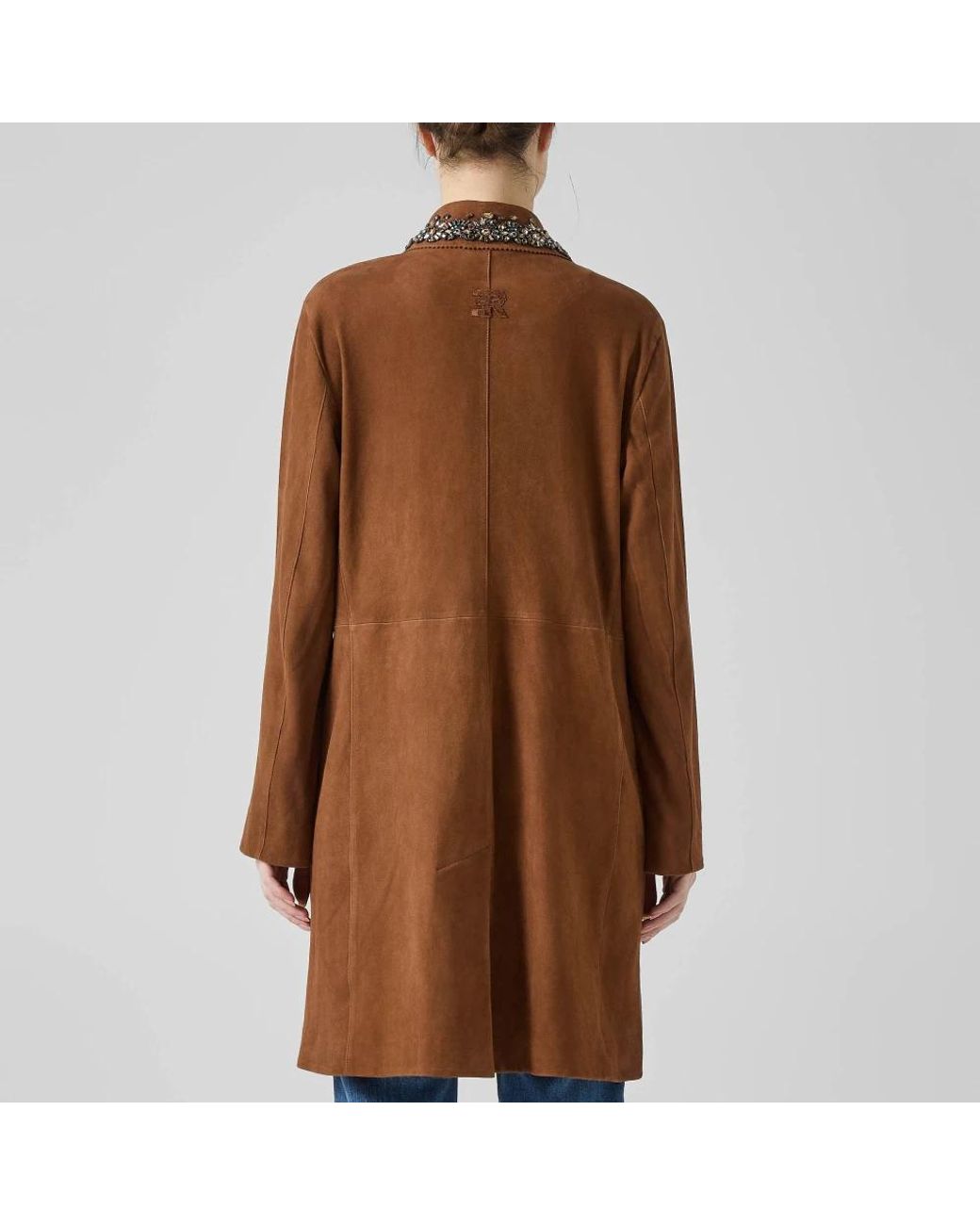 Ermanno Scervino Brown Single-Breasted Coats