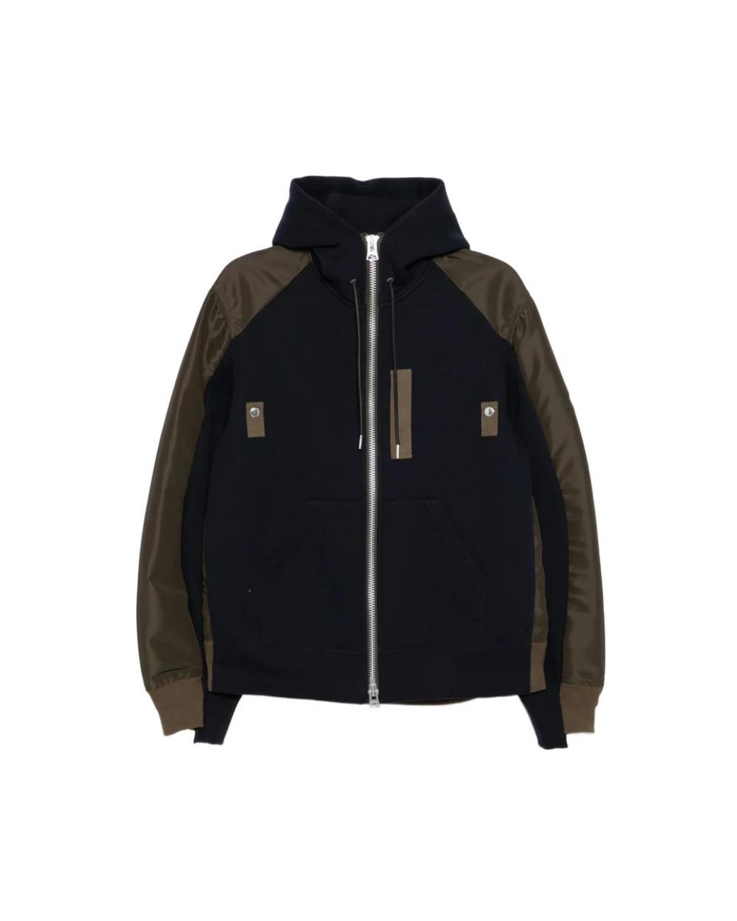 Sacai Black Zip-Throughs for men