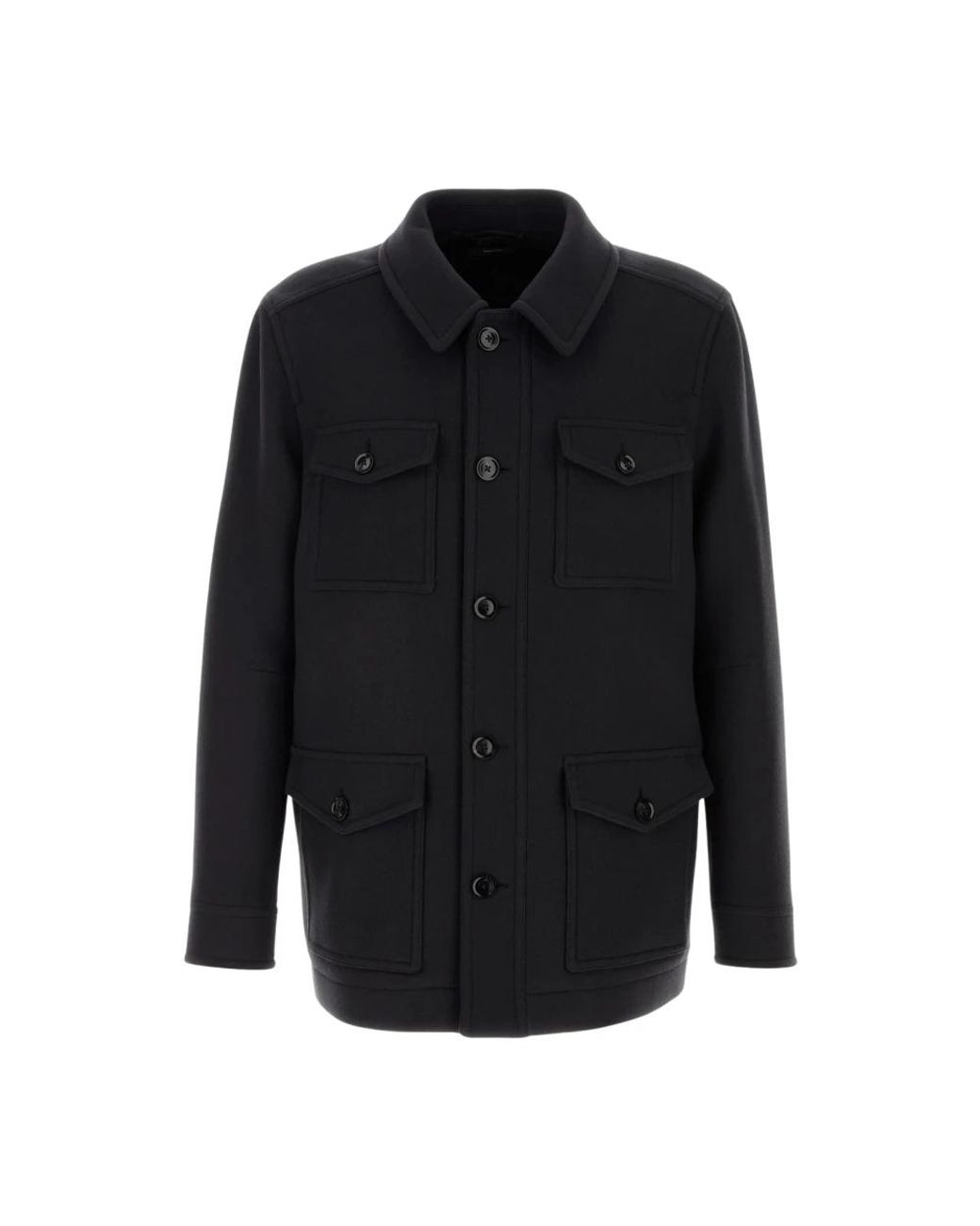 Tom Ford Double-Splittable Twill Four-Pocket Jacket in het Black voor heren