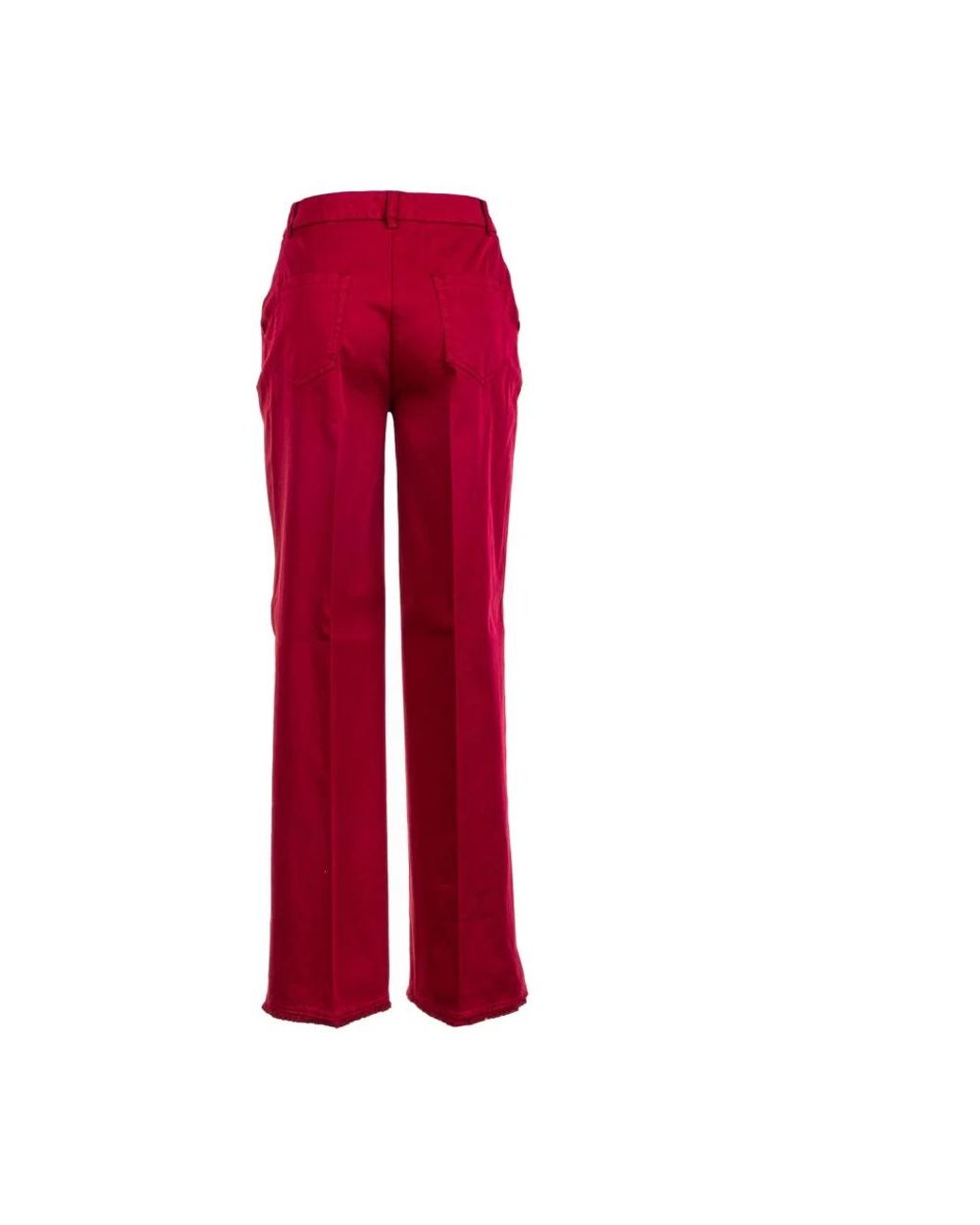 Via Masini 80 Red Straight Trousers