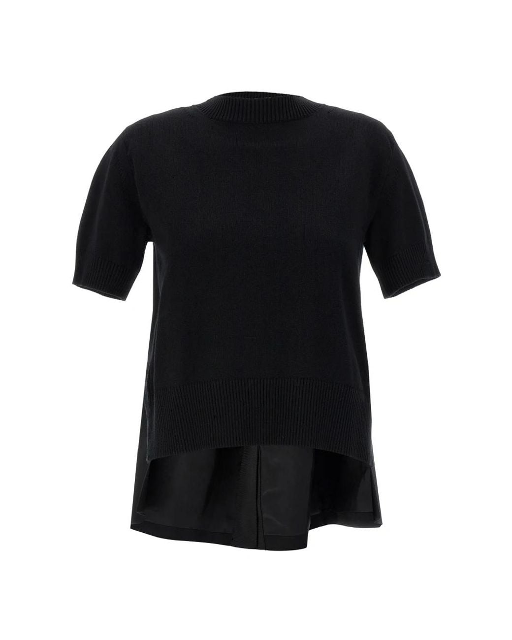 Sacai Black Round-Neck Knitwear