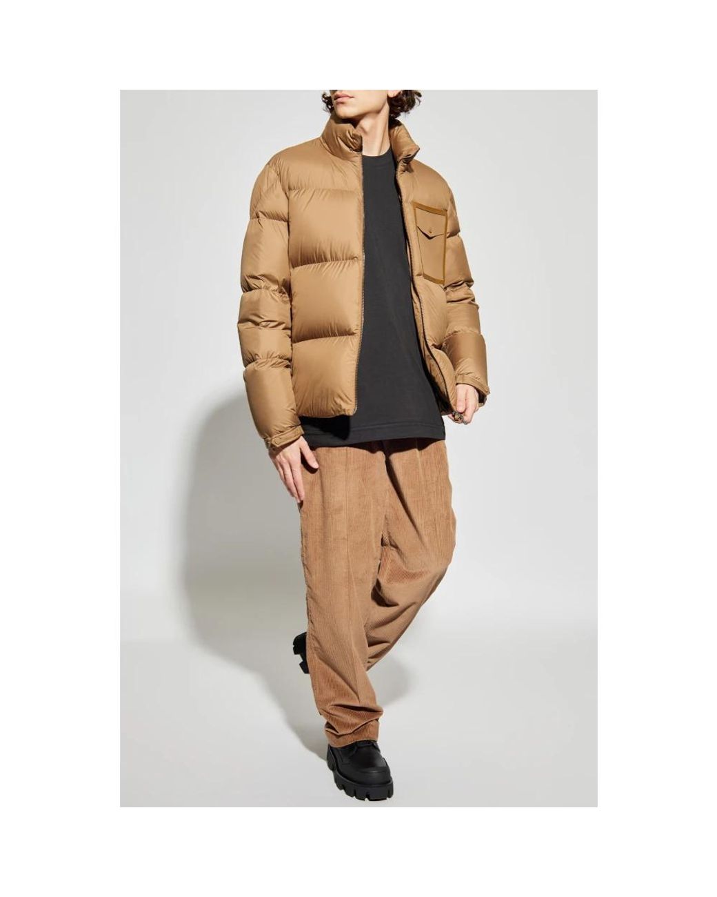 Moncler Jassen ,Polyester Chinon Down Jacket in het Natural voor heren