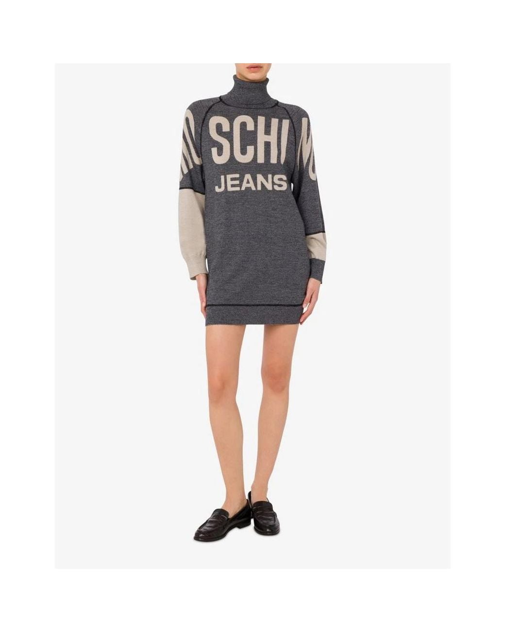 Moschino Gray Knitted Dresses