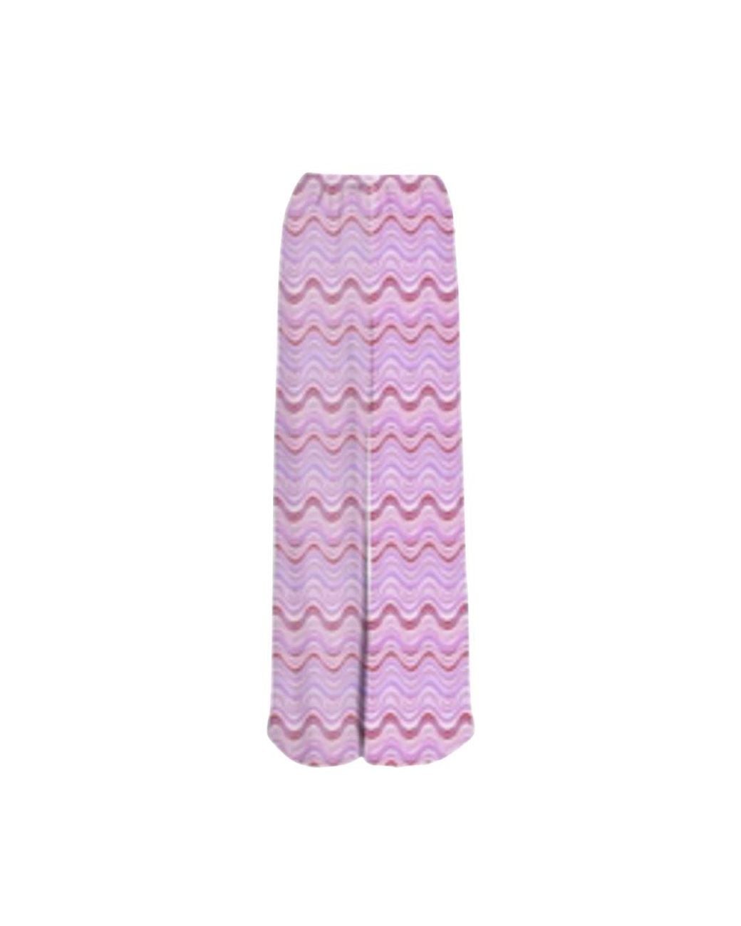 Mc2 Saint Barth Purple Wide Trousers