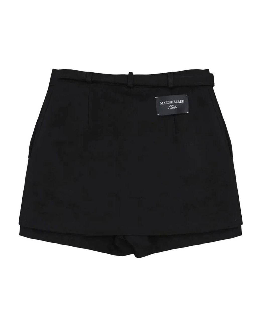 MARINE SERRE Black Short Shorts