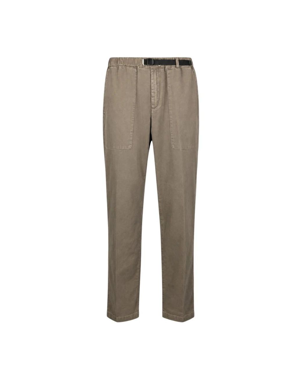 White Sand Gray Straight Trousers for men