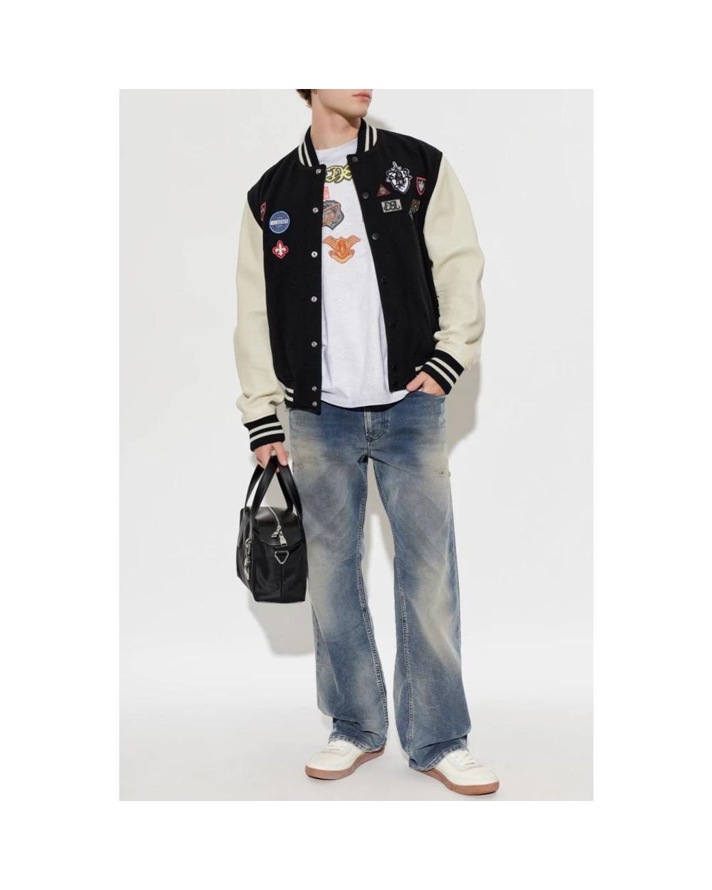DIESEL Black Bomber Jackets for men
