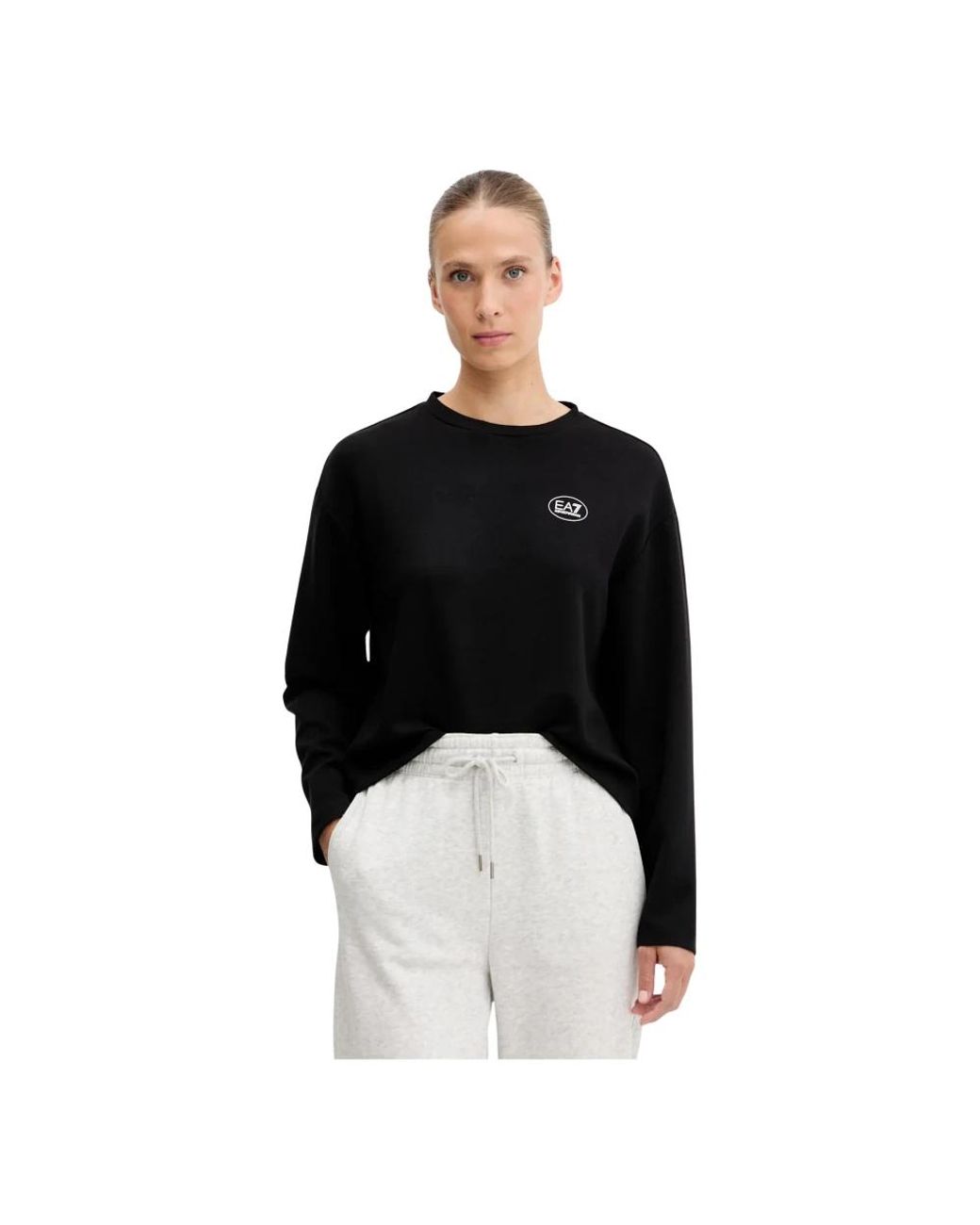 EA7 Tops ,Zwart ,Polyester Longsleeve in het Black