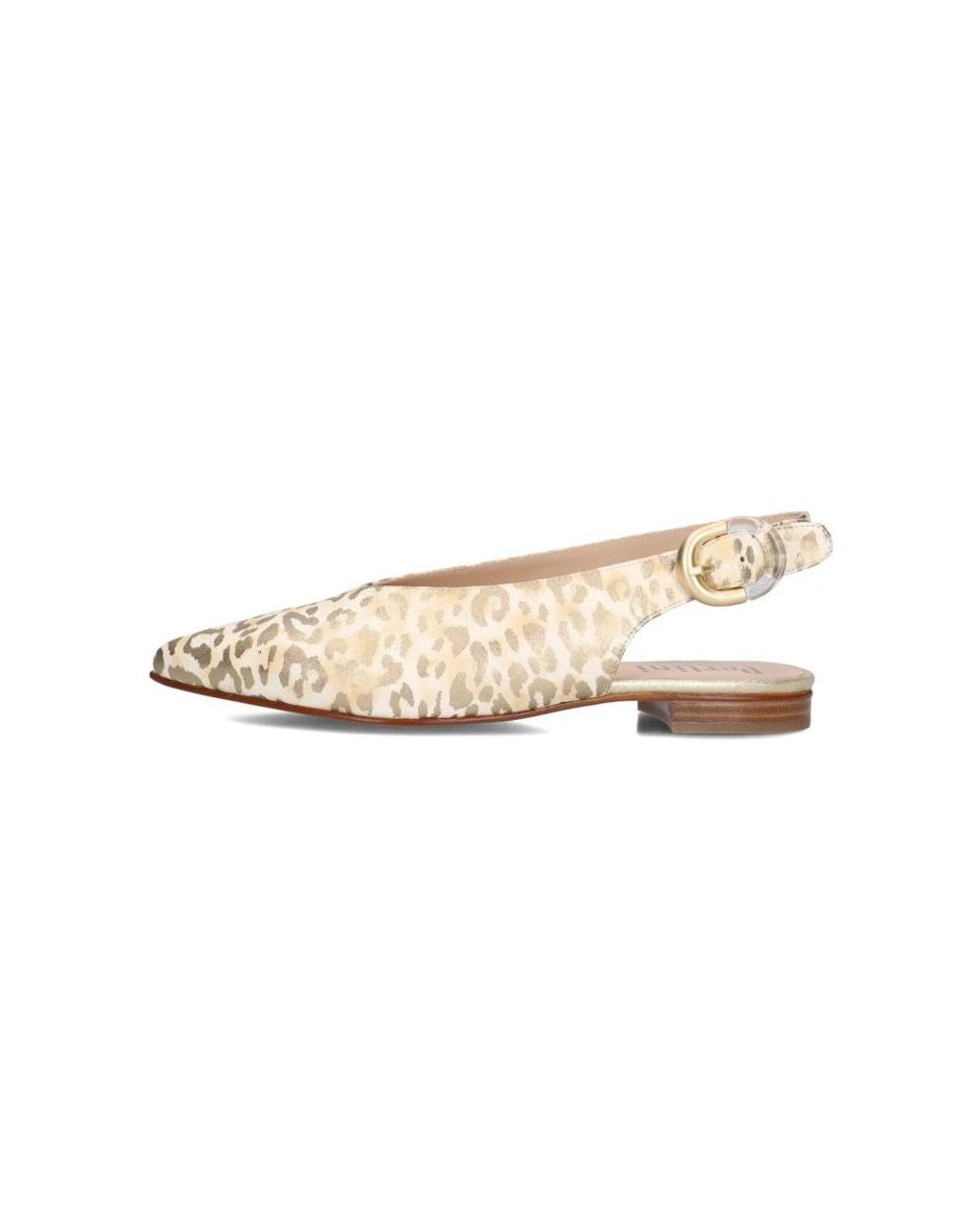 Pertini Schoenen ,Geel ,Leer Gouden Slingbacks Voor Stijlvolle Zomer in het Natural