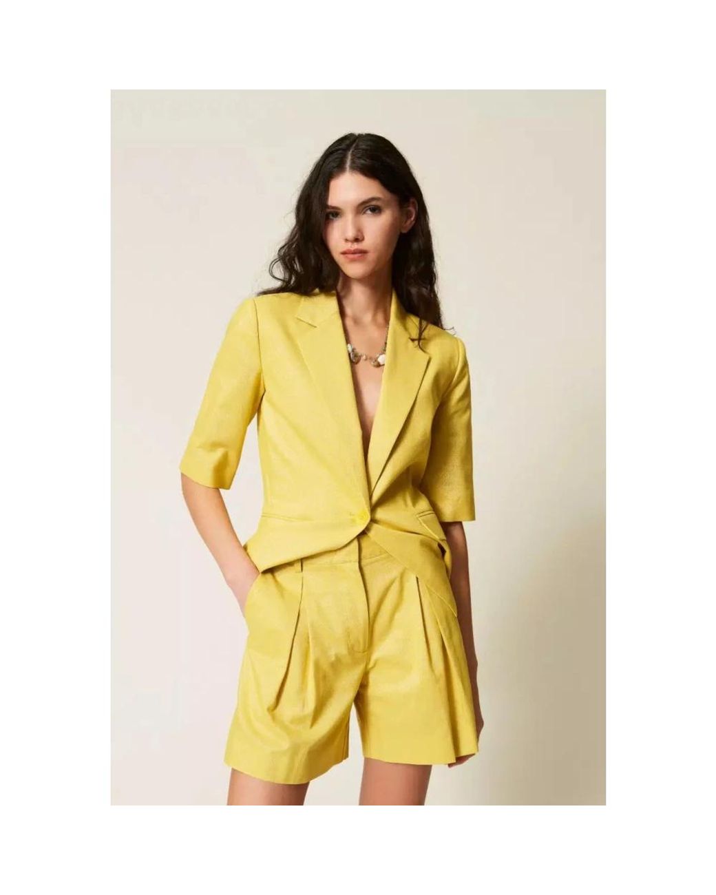 Twinset Yellow Short Shorts