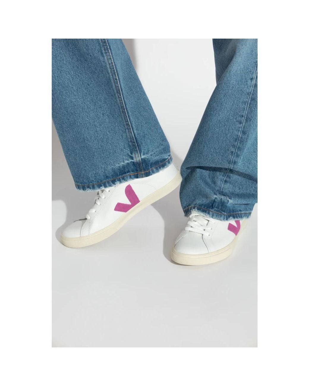 Veja Pink Esplar Logo Leather Sneakers