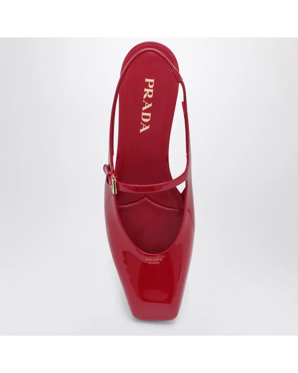 Prada Red Rote Slingback Flache Schuhe