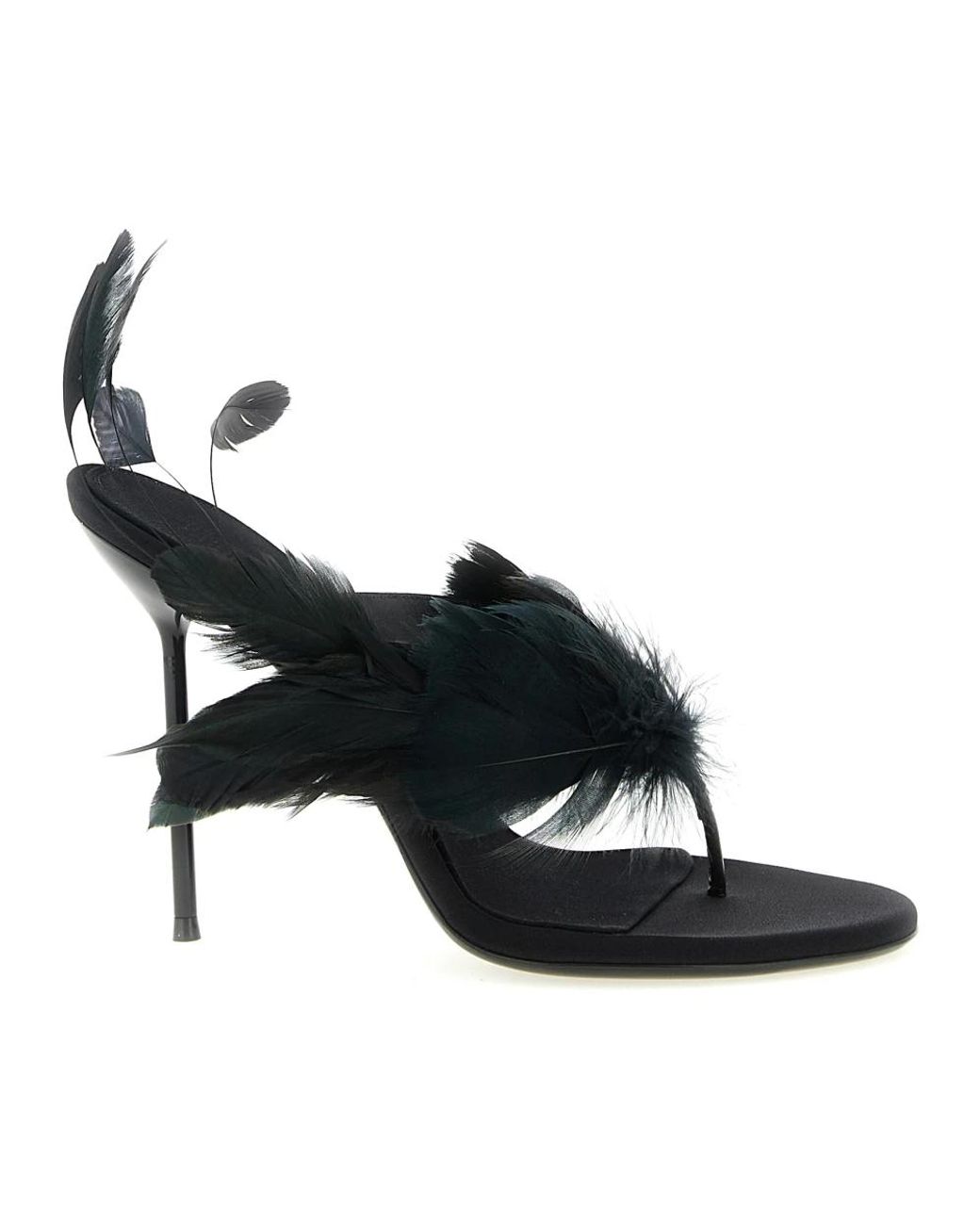 Paris Texas Black Heeled Mules