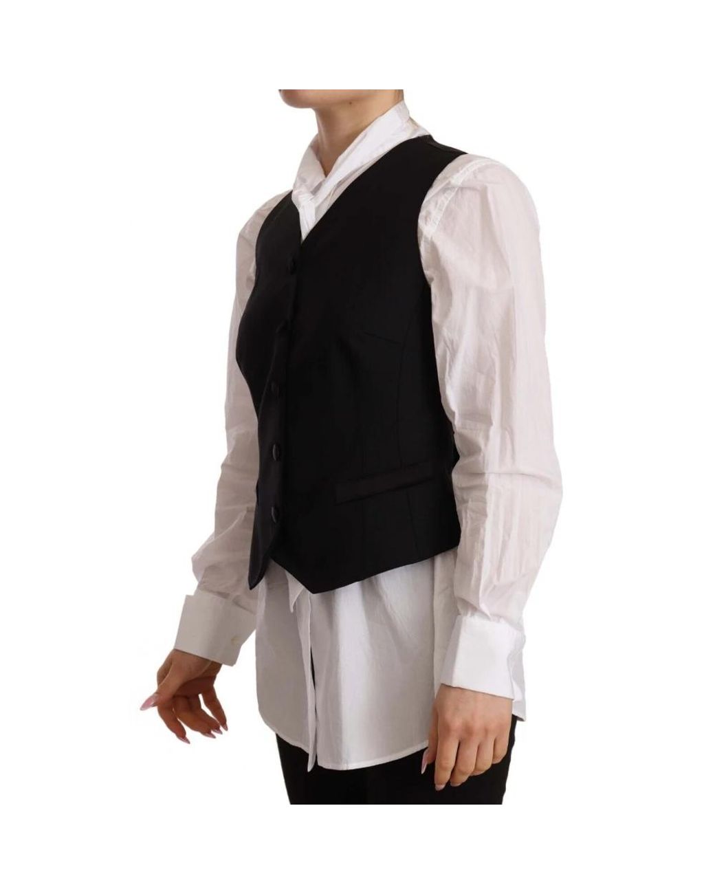 Dolce & Gabbana Black Elegant Wool Blend Waistcoat