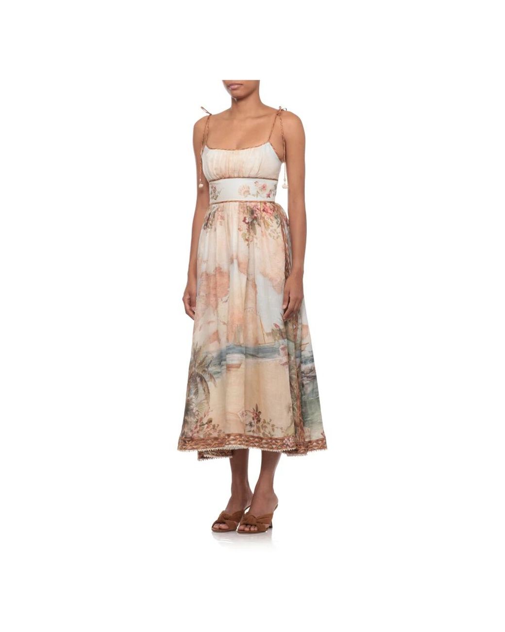 Zimmermann Natural Midi Dresses