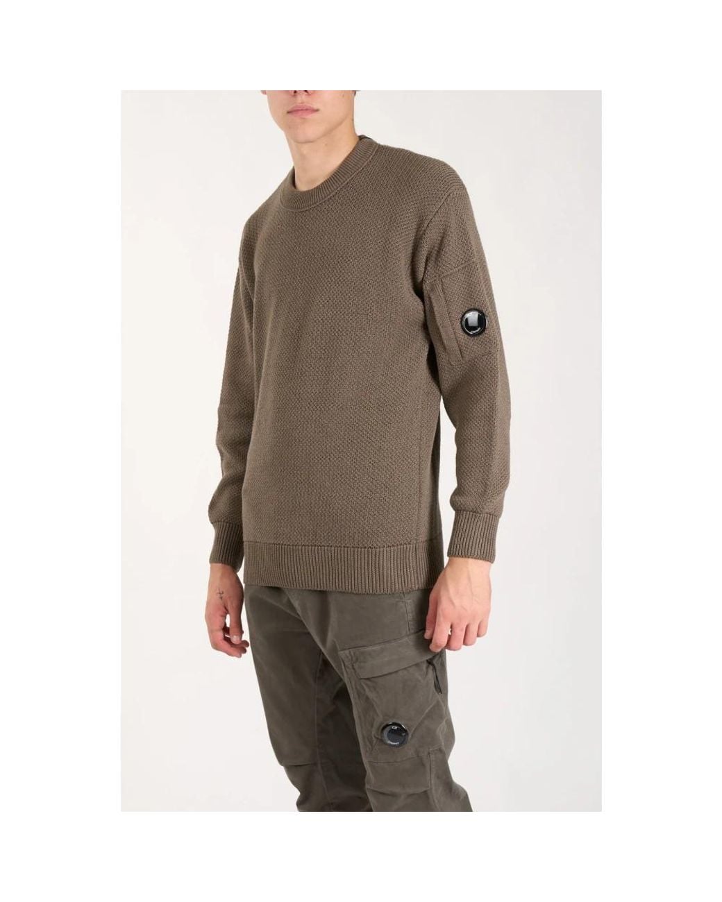 C P Company Brown Round-Neck Knitwear for men