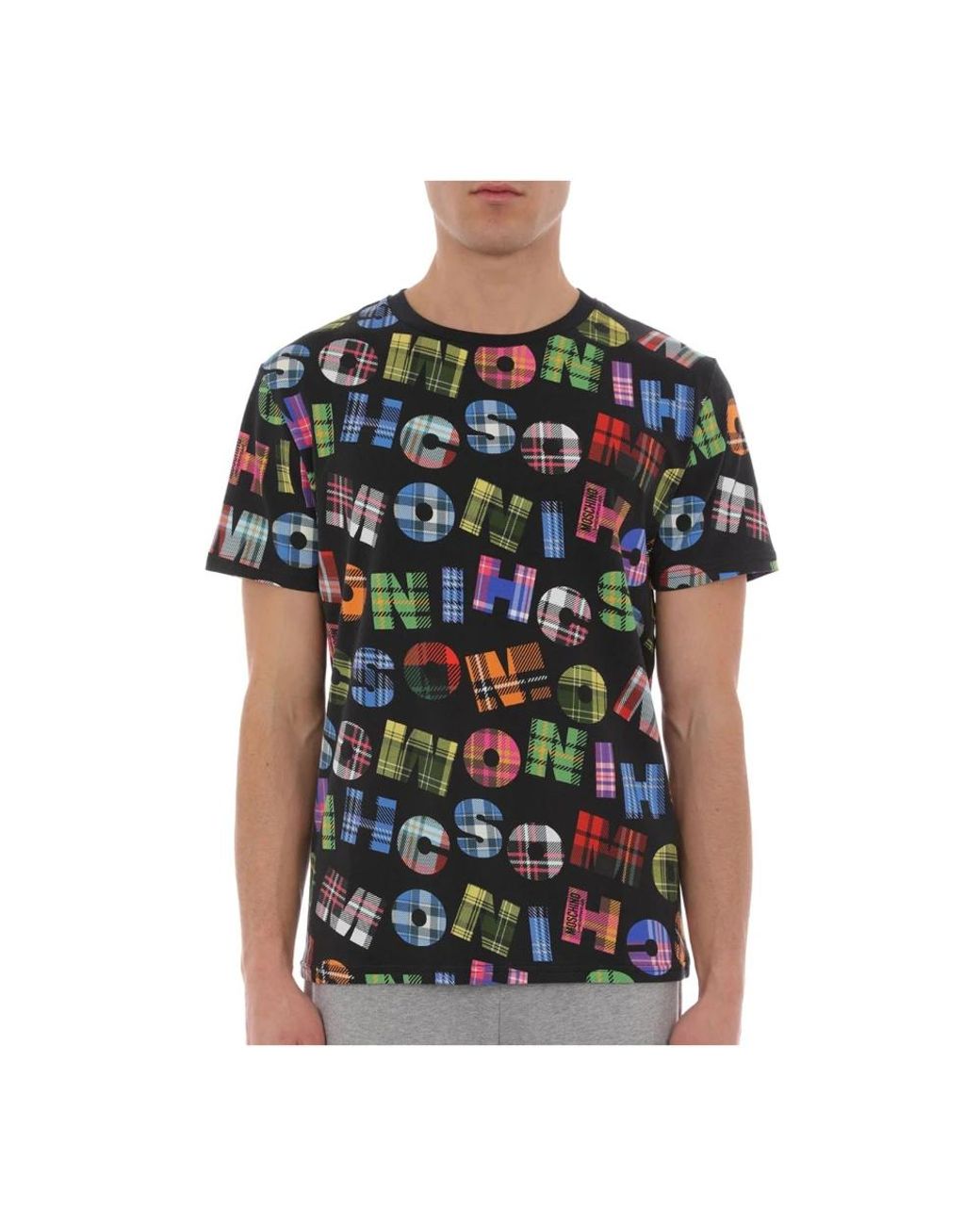 Moschino Tops ,Veelkleurig ,Katoen Logo All Over Katoenen Ondergoed in het Black voor heren