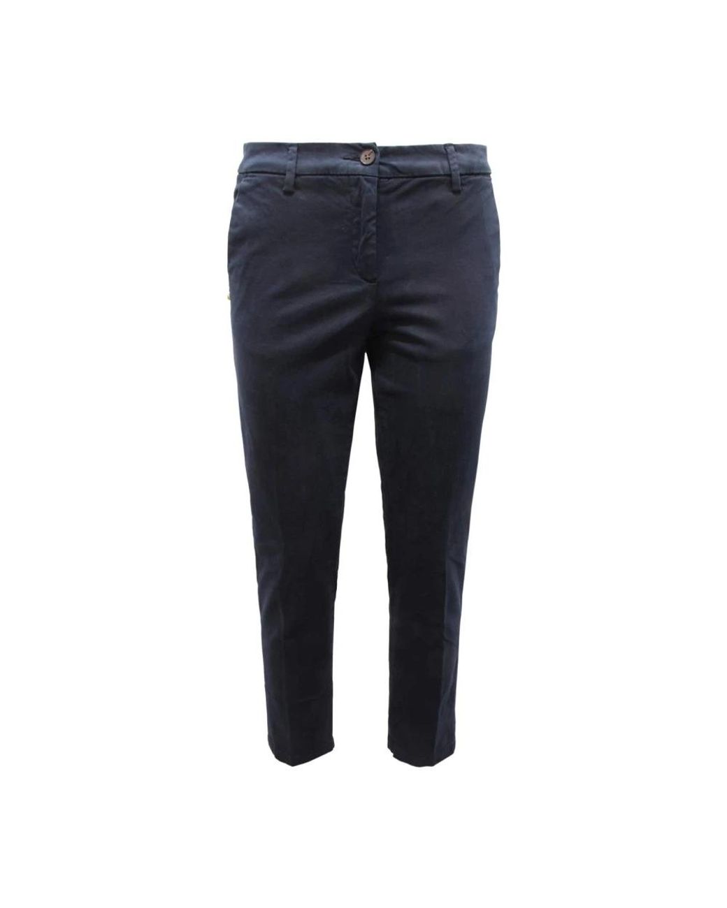 White Sand Blue Slim-Fit Trousers