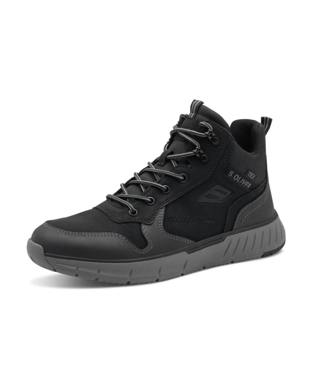 S.oliver Black Lace-Up Boots for men