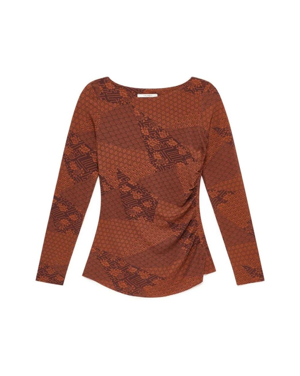 Maliparmi Brown Long Sleeve T-Shirts