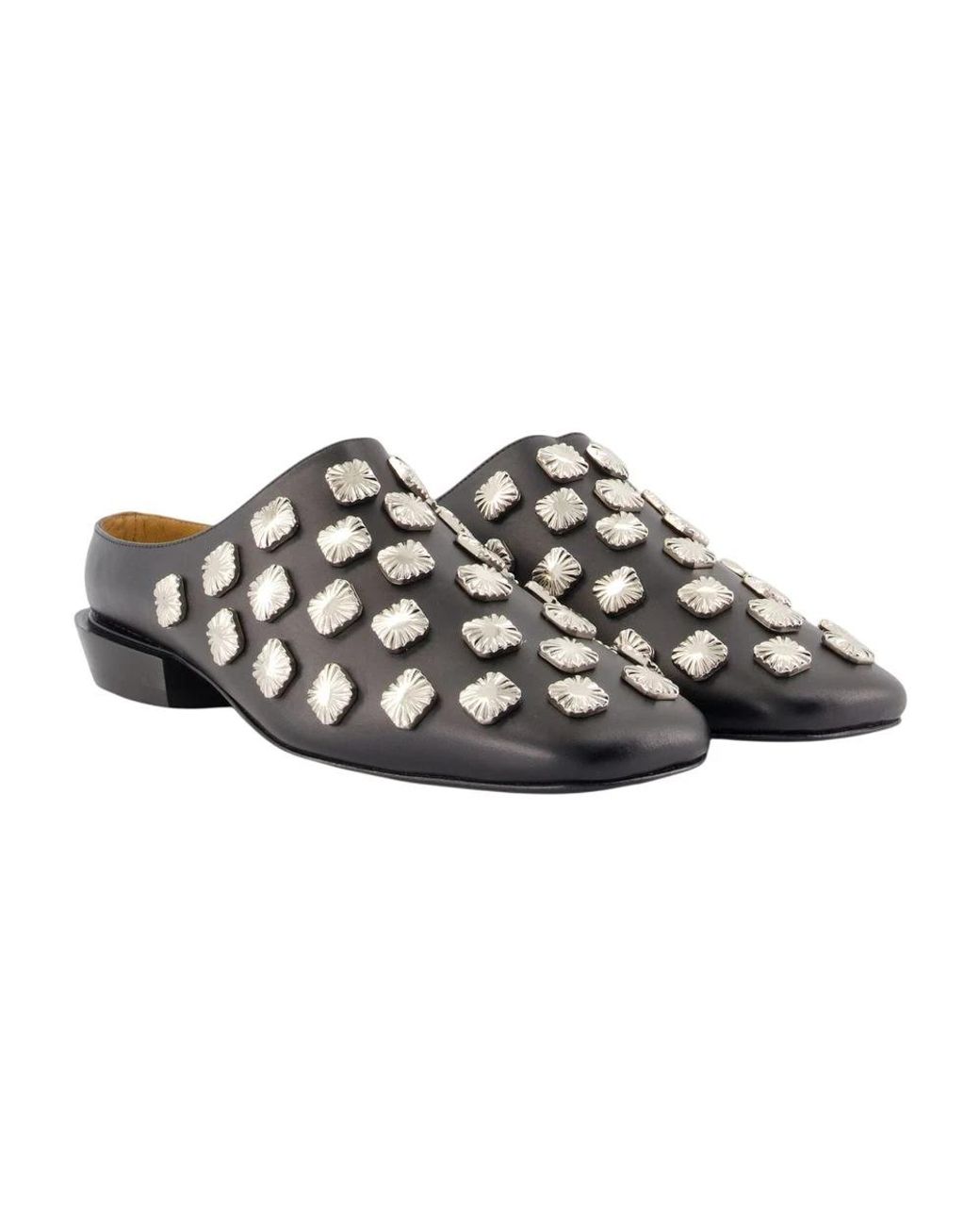 Toga Black Heeled Mules