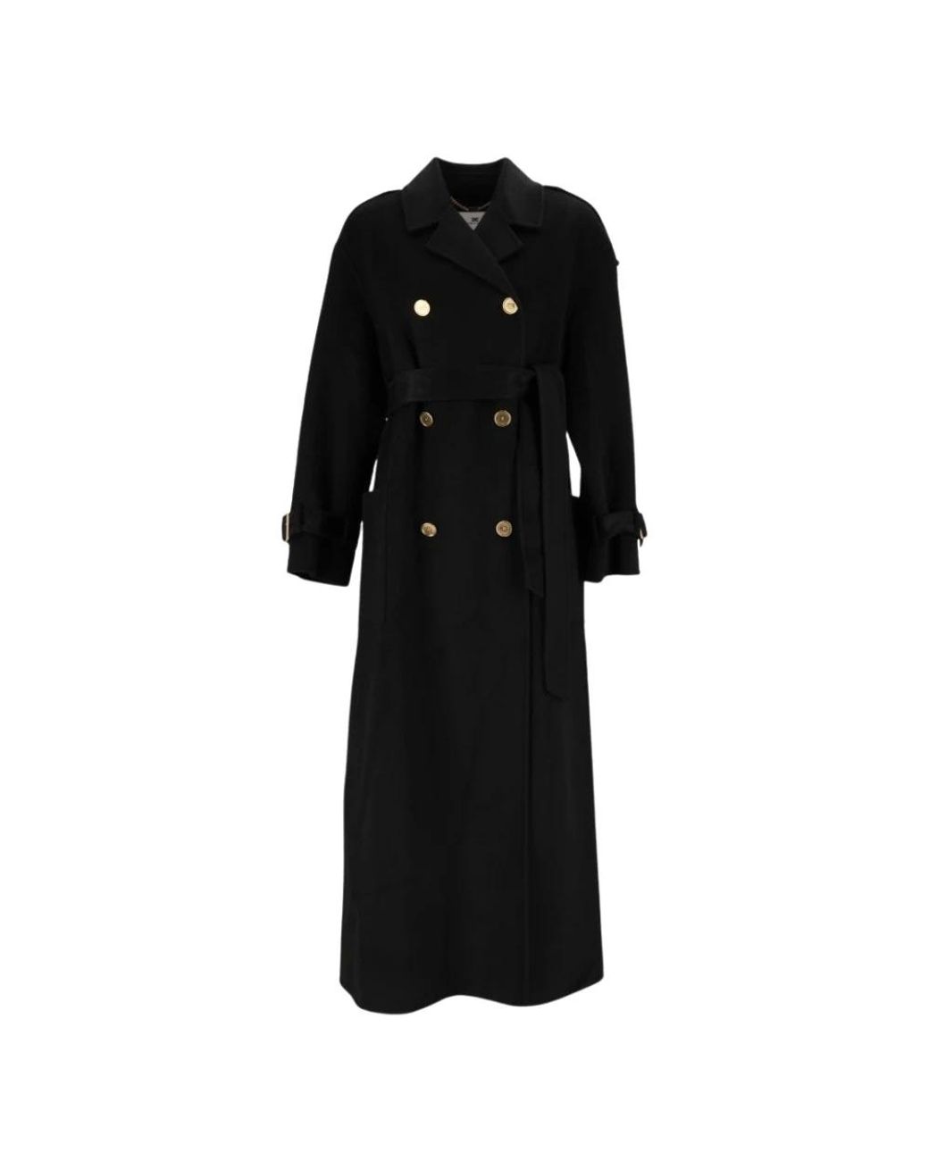 Elisabetta Franchi Black Double-Breasted Coats