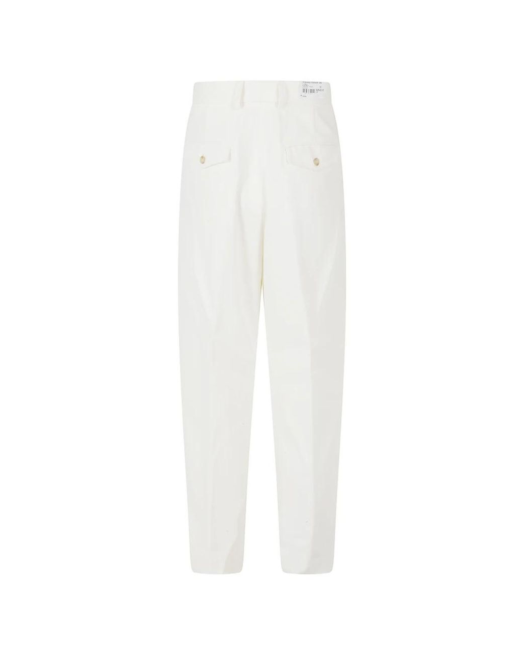 Eleventy White Cropped Trousers for men